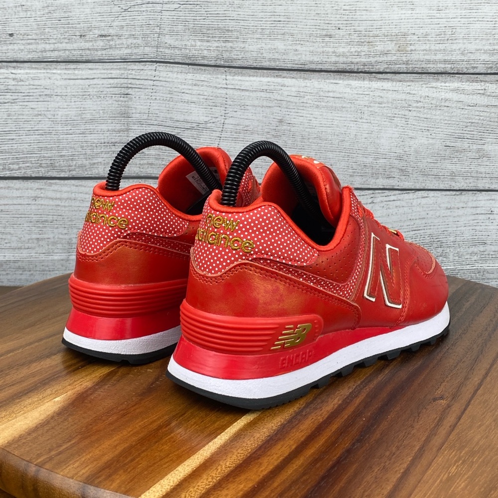 New Balance x Disney 574 Red Minnie Mouse Bow Shoes Women’s Sneaker Size 7 - Picture 5 of 12